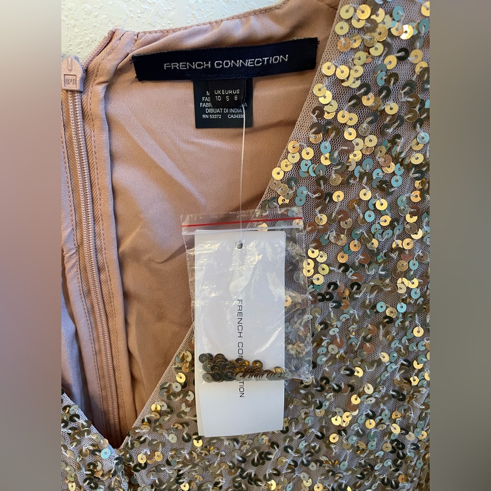 French Connection Gold Sequin Dress - Picture 3 of 6
